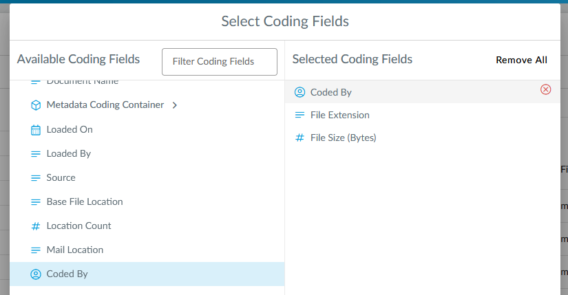 Coded By Selected Coding Field