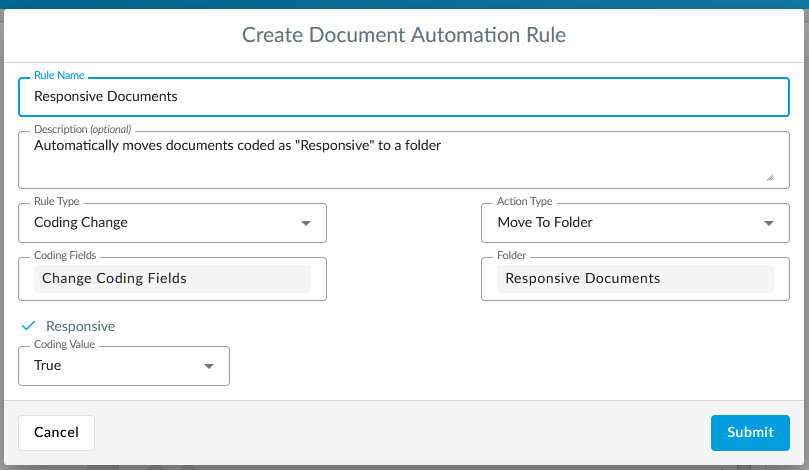 Document Automation Rule
